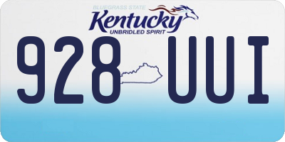 KY license plate 928UUI