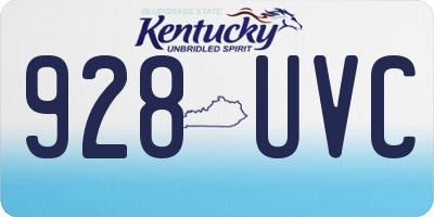KY license plate 928UVC