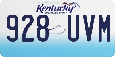 KY license plate 928UVM