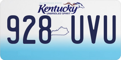 KY license plate 928UVU