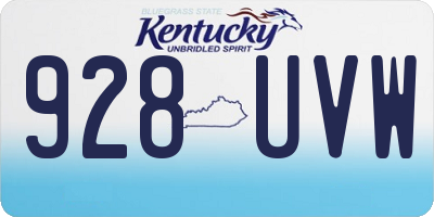 KY license plate 928UVW
