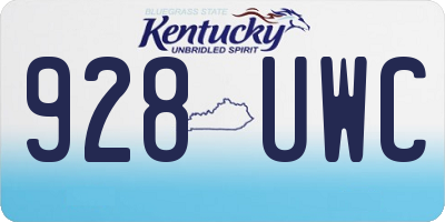 KY license plate 928UWC
