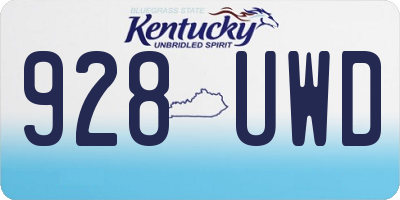 KY license plate 928UWD