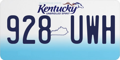 KY license plate 928UWH