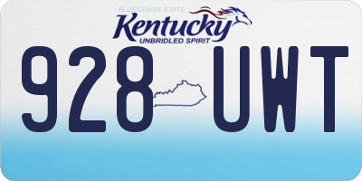 KY license plate 928UWT