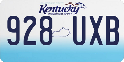 KY license plate 928UXB