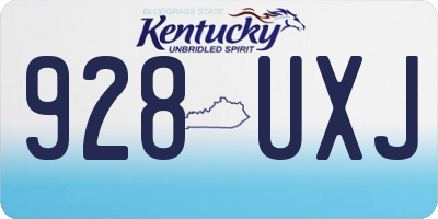 KY license plate 928UXJ