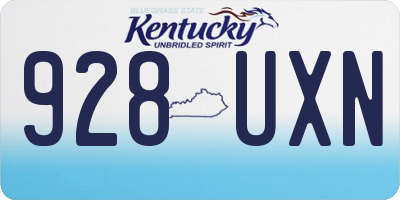 KY license plate 928UXN