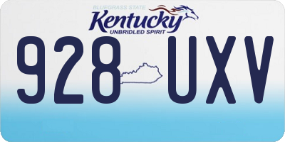KY license plate 928UXV