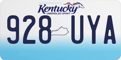 KY license plate 928UYA