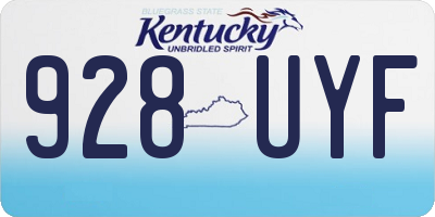 KY license plate 928UYF