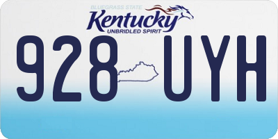 KY license plate 928UYH