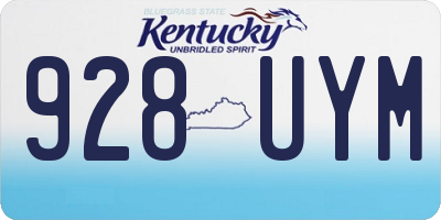 KY license plate 928UYM
