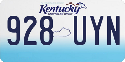 KY license plate 928UYN