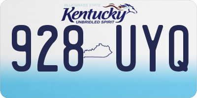 KY license plate 928UYQ