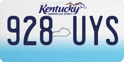 KY license plate 928UYS