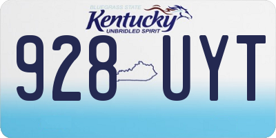 KY license plate 928UYT