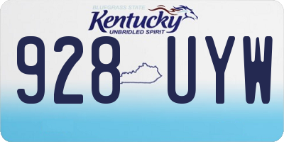 KY license plate 928UYW