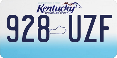 KY license plate 928UZF