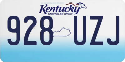 KY license plate 928UZJ