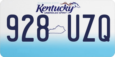 KY license plate 928UZQ
