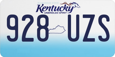 KY license plate 928UZS
