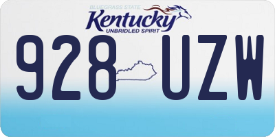 KY license plate 928UZW