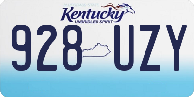 KY license plate 928UZY