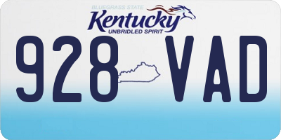 KY license plate 928VAD