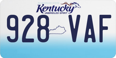 KY license plate 928VAF