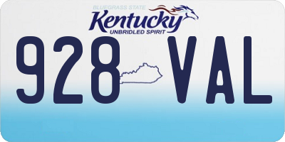 KY license plate 928VAL