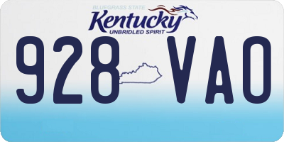 KY license plate 928VAO