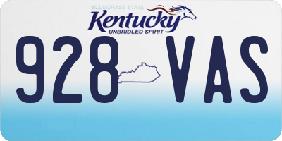 KY license plate 928VAS
