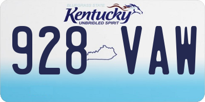 KY license plate 928VAW