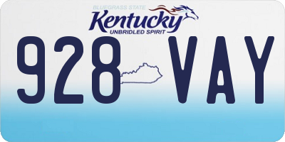 KY license plate 928VAY