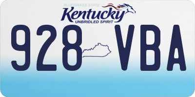 KY license plate 928VBA