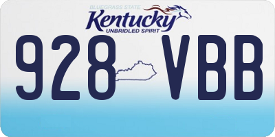 KY license plate 928VBB