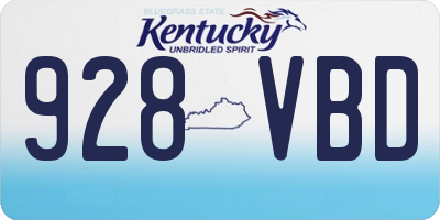 KY license plate 928VBD