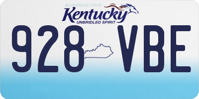 KY license plate 928VBE