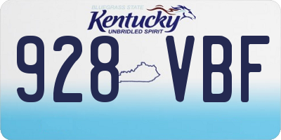 KY license plate 928VBF