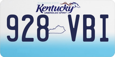 KY license plate 928VBI