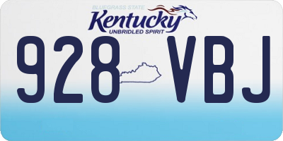 KY license plate 928VBJ