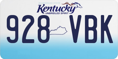 KY license plate 928VBK