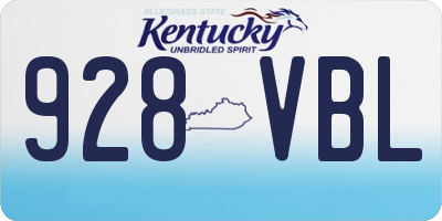 KY license plate 928VBL