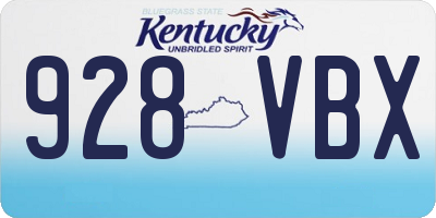 KY license plate 928VBX