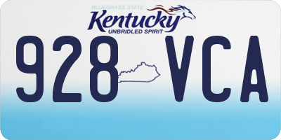 KY license plate 928VCA