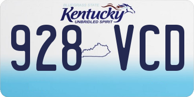 KY license plate 928VCD