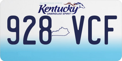 KY license plate 928VCF