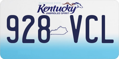 KY license plate 928VCL