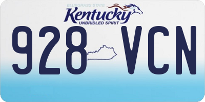 KY license plate 928VCN